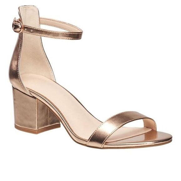 H Halston Women's Practical Block Heel Dress Sandals in Rose Gold Size 8.5and 9 - Picture 1 of 10
